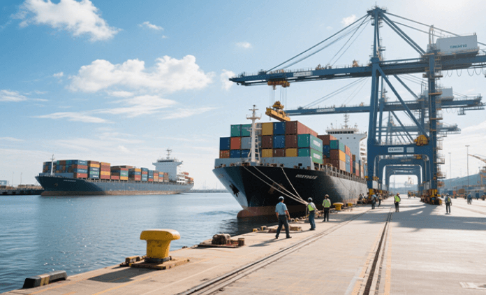 Re-export trade refers to the trade form in which goods are first shipped to the middle country, without substantial processing, and then expor ted to the final destination country.